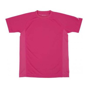 ファイテン PHITEN ユニセックス RAKUシャツSPORTS 半袖 無地 Tシャツ ピンク Mサイズ 吸汗 速乾 メッシュ JG356104