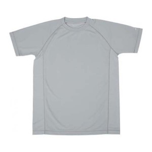 ファイテン PHITEN ユニセックス RAKUシャツSPORTS 半袖 無地 Tシャツ ライトグレー Sサイズ 吸汗 速乾 メッシュ JG356203