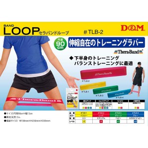 D&M トレーニング エクササイズバンド THERABAND セラバンドLOOP ブリスターパック/円周90cm バンドループタイプ レッド(強度/ミディアム)TLB2