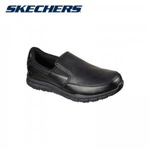 【送料無料】Skechers スケッチャーズ メンズ 防滑 ワークリラックスドフィット ナンパ - グロトン SR ブラック NAMPA- GROTON 77157