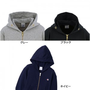 Champion(チャンピオン) キッズ ジュニア フルジップフーデッドスウェットシャツ パーカー 子供 こども フーディー コットン 綿 セットアップ トップス スポーツウェア CKT103