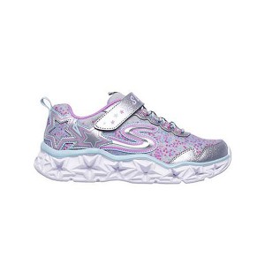 SKECHERS スケッチャーズ キッズスニーカー GALAXY LIGHTS 光る靴 10920Lシルバー×マルチ(SMLT)