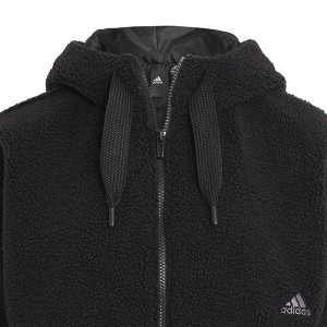 【送料無料】adidas アディダス レディース W MH ボアフルジップジャケット ブラック パーカー ジップアップ ボア 着脱簡単 冬 秋 VX050