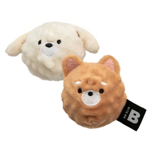 BITE ME ワンちゃんのお友達ボールおもちゃ(2個入り)(ペット用品 犬 わんこ おもちゃ ふわふわ 音付き)